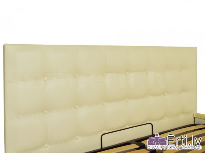Gulta GERA – Vienkārša un eleganta eko-ādas gulta ar nošuvēm un veļas kasti