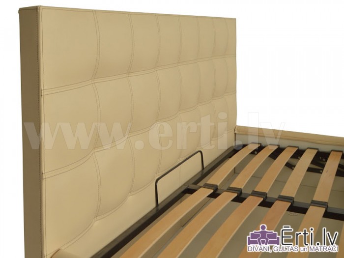 Gulta GERA – Vienkārša un eleganta eko-ādas gulta ar nošuvēm un veļas kasti