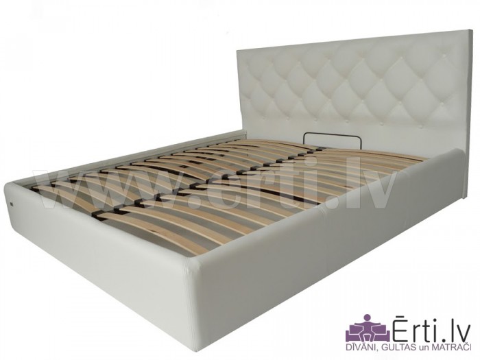 Bristol LUX – Кровать из ткани или эко-кожи с пуговицами и УГЛУБЛЕННЫМ бельевым ящиком