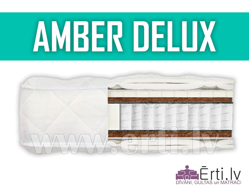 Amber Delux – Elitārs matracis ar lateksu un kokosriekstu šķiedru.