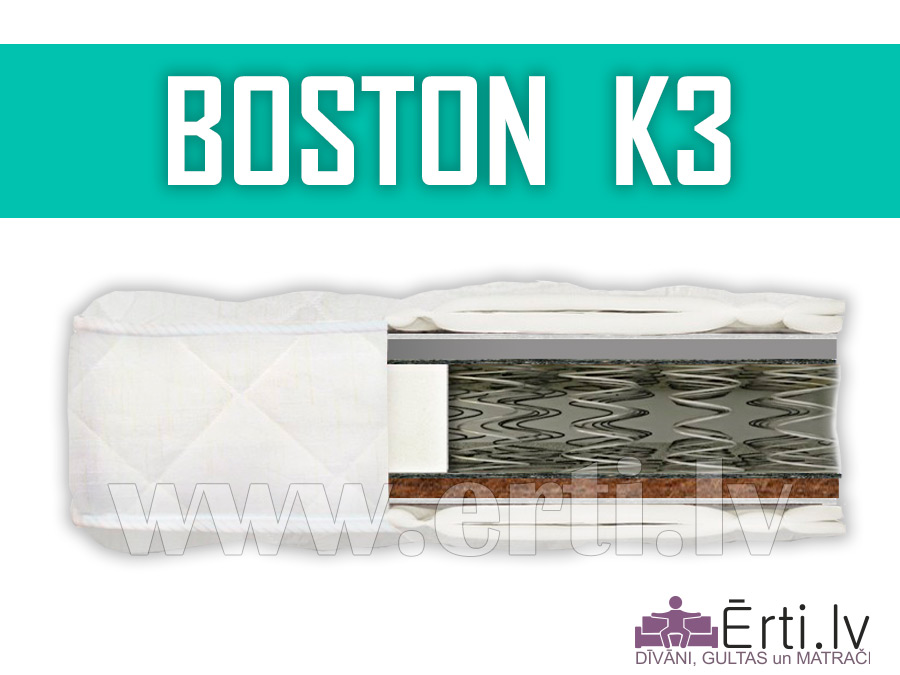 Boston K3 – Divpusējs ortopēdisks matracis ar kokosu