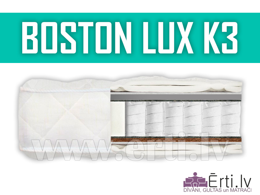 Boston Lux K3 – Ortopēdisks Pocket atsperu matracis ar kokosu