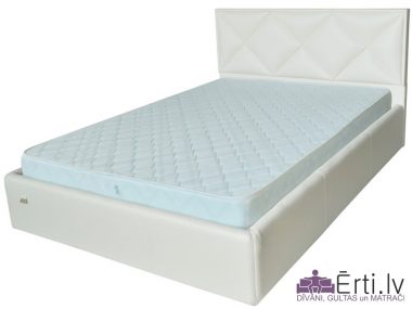 Leeds LUX – Dizainiski skaista eko-ādas gulta ar PADZIĻINĀTU veļaskasti