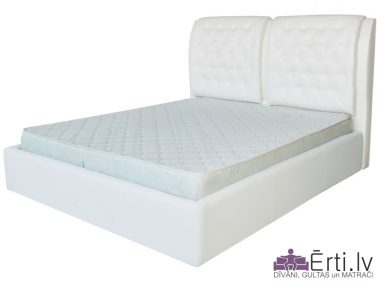 3873Vegas plus – Klasiski skaista auduma vai eko-ādas gulta ar pogām un veļaskasti
