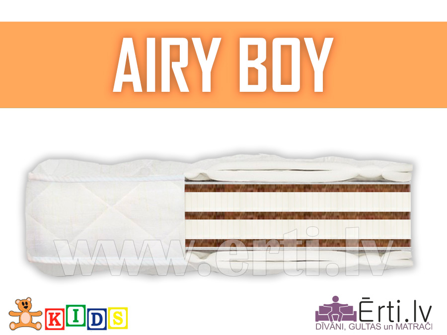 Airy Boy – Hipoalerģisks bērnu matracis ar kokosu