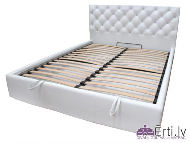 Coventry lux – Кровать из ткани или эко-кожи с пуговицами и УГЛУБЛЕННЫМ бельевым ящиком