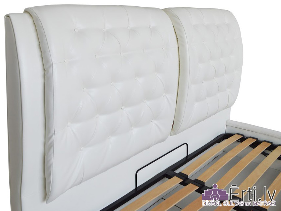 Vegas LUX – Кровать из ткани или эко-кожи с пуговицами и УГЛУБЛЕННЫМ бельевым ящиком