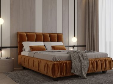 Gulta LUNA NEW – auduma gulta ar veļas kasti
